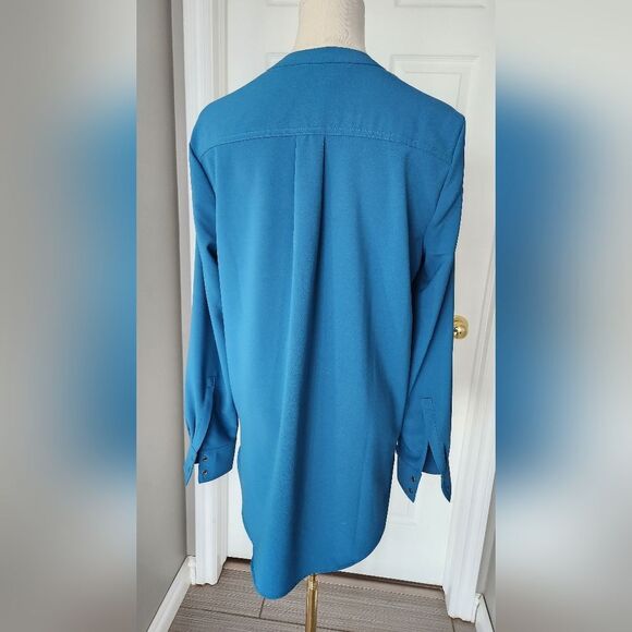 Hilary Radley Turquoise Blue zipper blouse - Size Medium - Picture 4 of 11